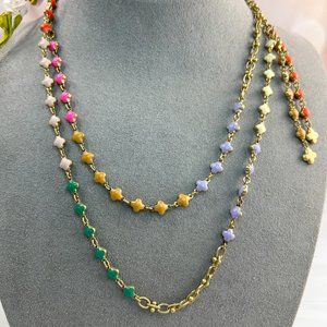 Stella & Dot Enameled Clover Necklace